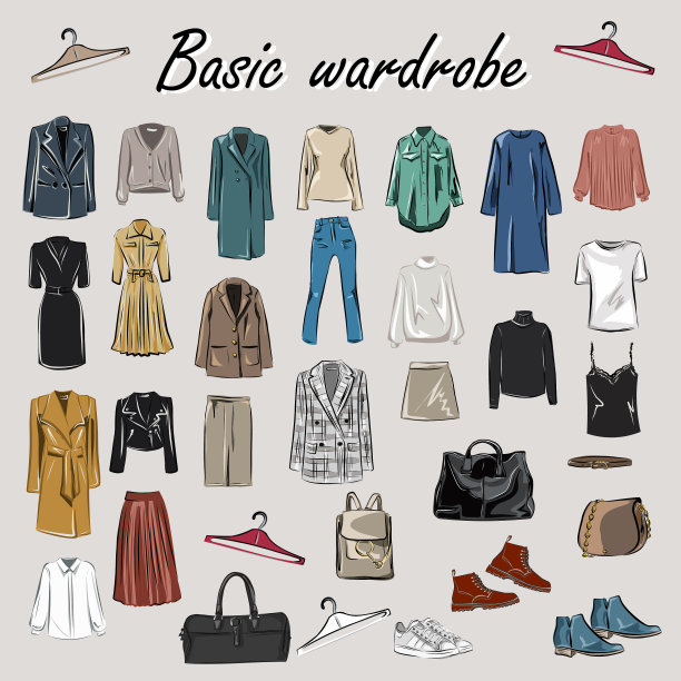 胶囊基本衣柜为女性极简主义图片下载