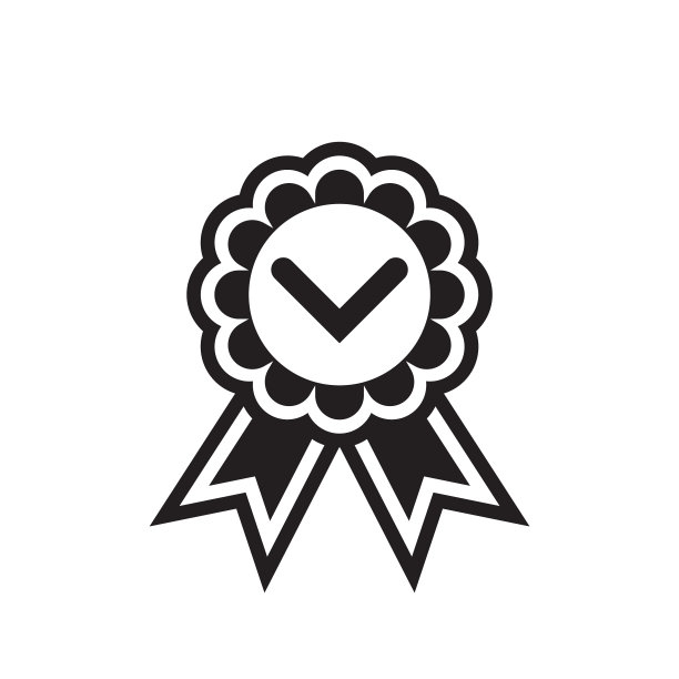 奖励徽章与丝带复选标记-黑色图标图片下载