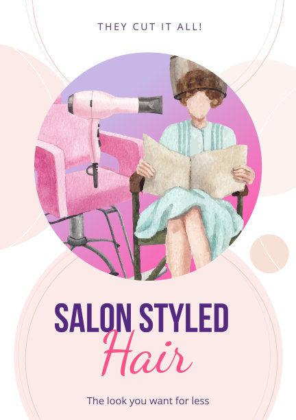 海报模板与美发厅美发美容图片下载