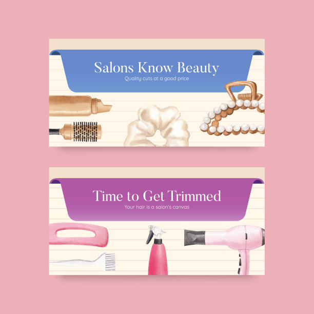 推特模板与沙龙美发美容图片下载