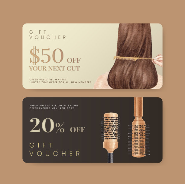 凭单模板配美发厅美发图片下载