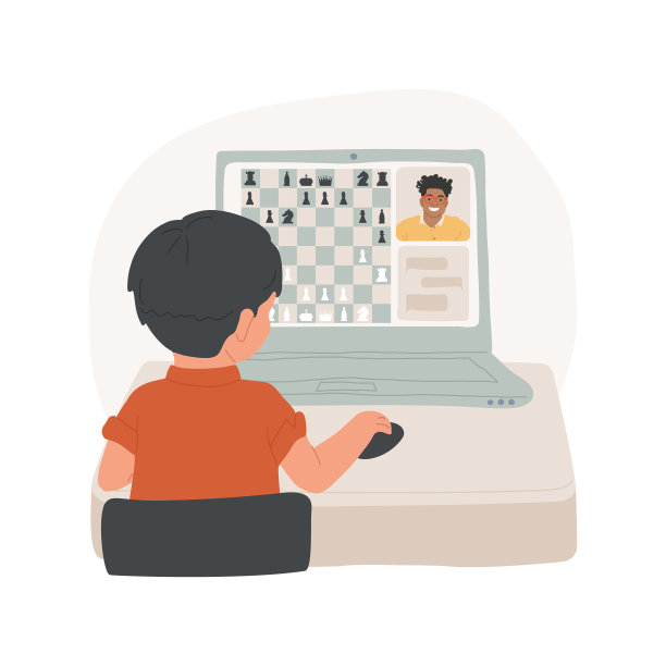 象棋在线课孤立卡通图片下载