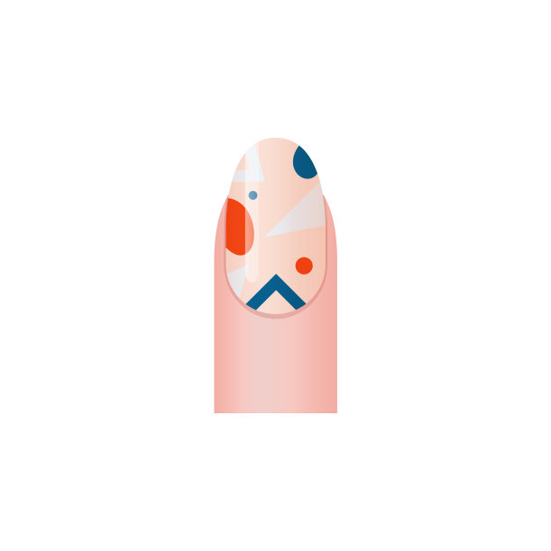 具有抽象图形的现代几何美甲艺术图片下载