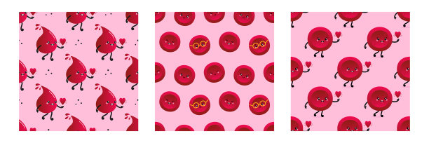 血细胞和血滴字符模式设置图片下载