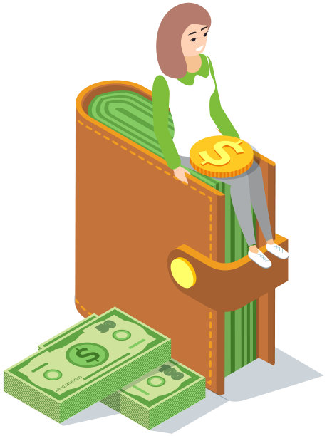 成年快乐的女商人有现金图片下载