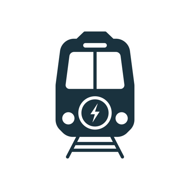 电动火车黑色剪影图标。现代生态火车铁路旅行平面图标。火车站生态公共交通标志标志。孤立的矢量图图片下载