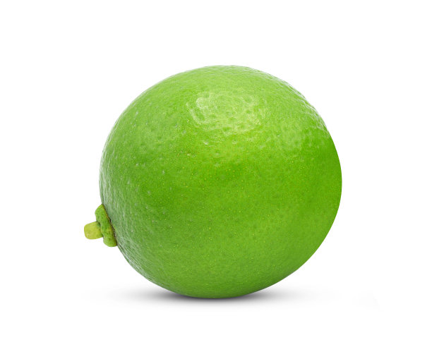 整个新鲜青柠果分离在白色图片下载