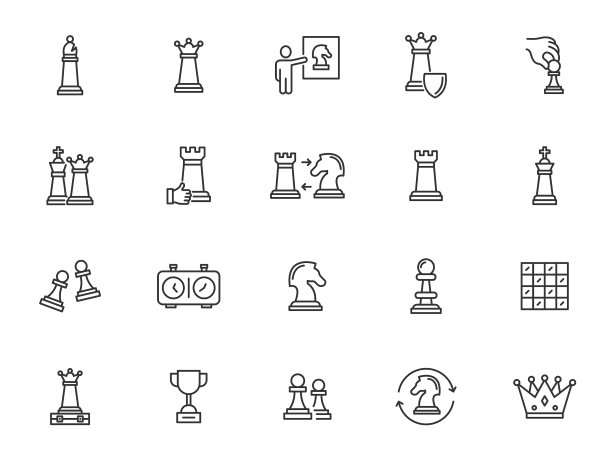 国际象棋线条图标棋子兵竞赛游戏图片下载