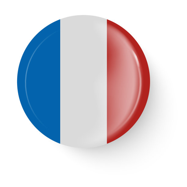 圆形法国国旗别针钮扣别针图标图片下载