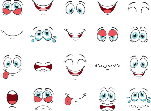 卡通脸图标集设计图片下载