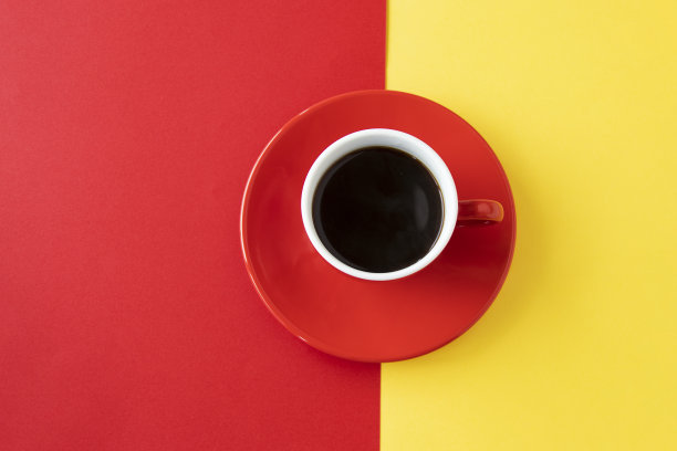 咖啡杯和彩纸设计图片下载