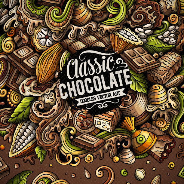 巧克力手绘矢量涂鸦框架图片下载