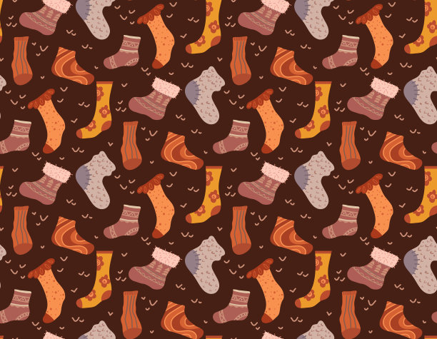 舒适的无缝图案与温暖的袜子图片下载