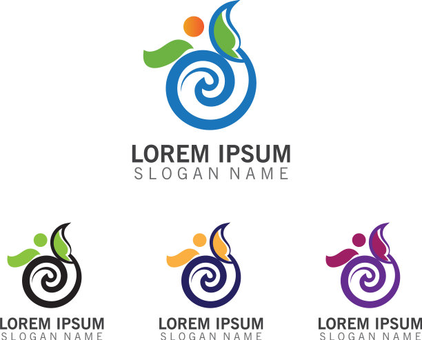 花卉自然叶优雅设计标志图标图片下载