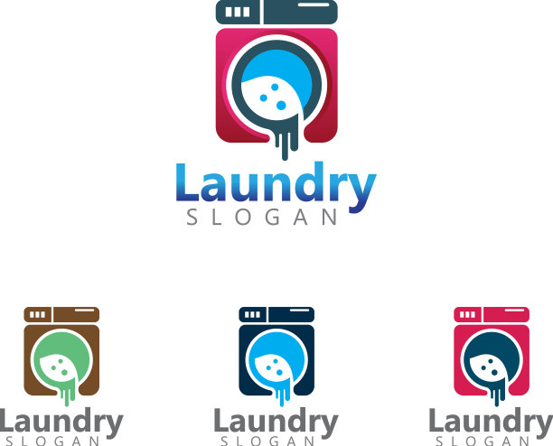 洗衣机标志为商业模板设计图片下载