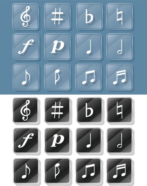 音符图标设置适合音乐事件，如音乐会/插图材料(矢量插图)图片下载