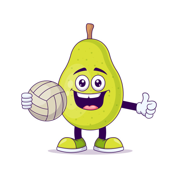 可爱的梨打网球卡通图片下载