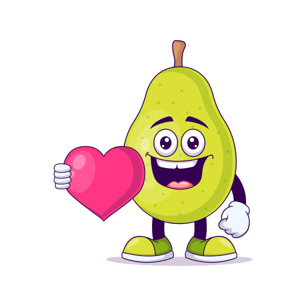 可爱的卡通图案的梨图片下载