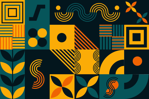 抽象的背景，几何形状的图案。现代元素是极简主义风格的一个圆，一条线。打印。横幅，网络，商业理念。矢量艺术插图。图片下载