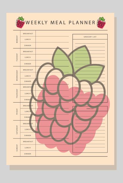 每周菜单膳食策划图片下载