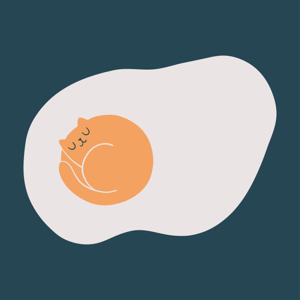 有趣的猫和煎蛋。手绘可爱的猫在涂鸦风格。孤立的向量元素。用于纺织品、服装、床上用品、办公用品。图片下载