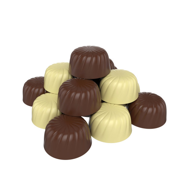 巧克力糖果孤立在白色背景，3d渲染图片下载