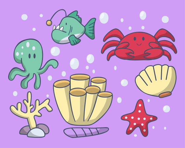 卡通海洋生物图片下载