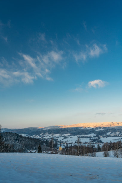 捷克共和国的冬季景观图片下载