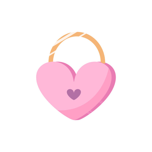 情人节，粉红色的心锁在里面图片下载