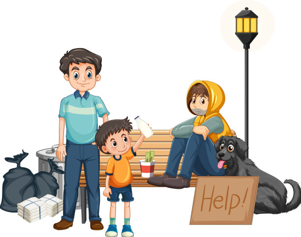 一个男孩把奶瓶给无家可归的人图片下载