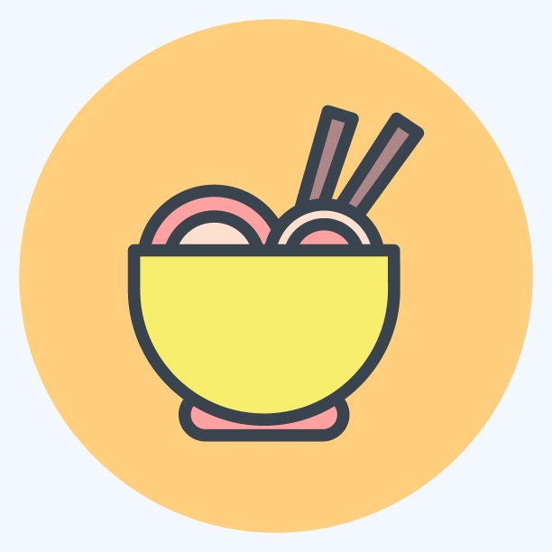 图标拉面。适合日语的符号。颜色风格交配。简单的设计可编辑。设计模板向量。简单的说明图片下载