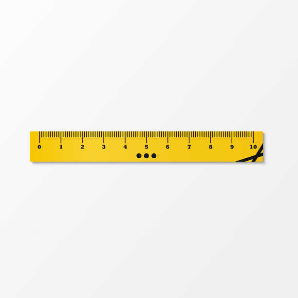 统治者。黑色和黄色。矢量插图剪纸艺术。现实的模型在公司的颜色。每股收益10。孤立。图片下载