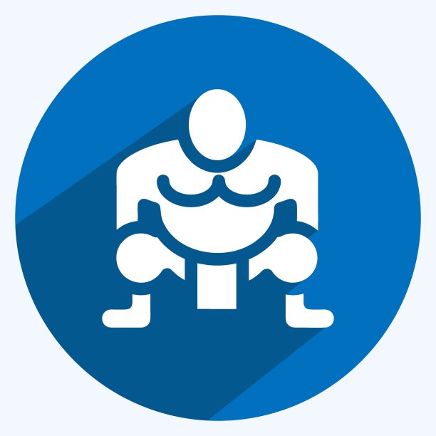 图标相扑。适合日语的符号。长长的阴影风格。简单的设计可编辑。设计模板向量。简单的说明图片下载