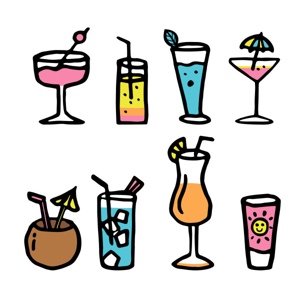 鸡尾酒涂鸦集图片下载