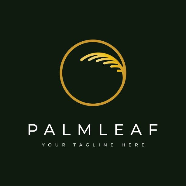 以棕榈叶为圆圈象征图片下载