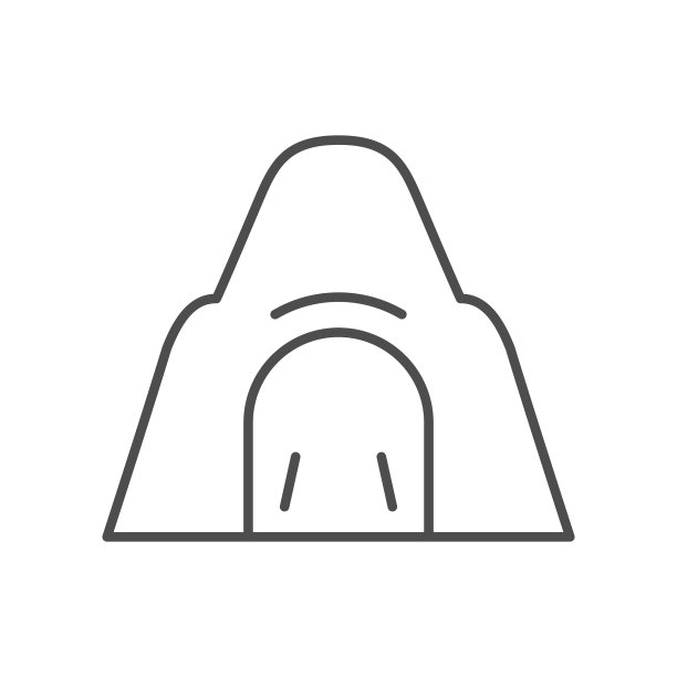 采矿坑线轮廓图标图片下载