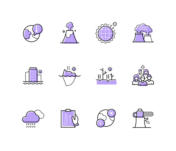 生态大灾难——现代线条设计风格图片下载