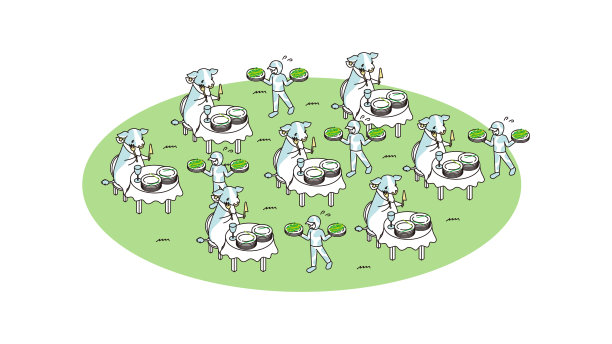 一个奶农喂养和饲养奶牛的等距图图片下载