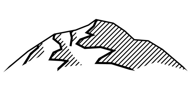 山地自然的风格化形象图片下载