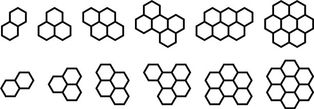 六边形或蜂窝状的一组形状图片下载