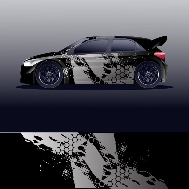 拉力赛汽车贴花图形包装图片下载