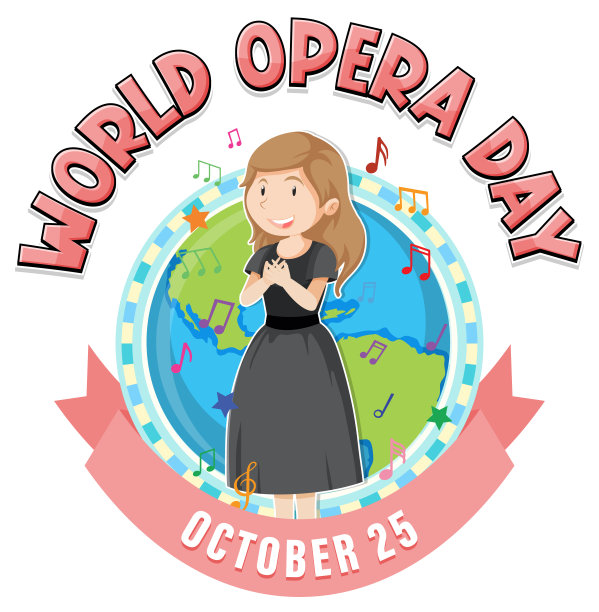 世界歌剧日旗帜概念向量图片下载