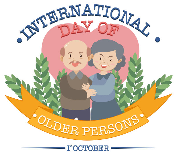 国际老年人日旗帜设计图片下载