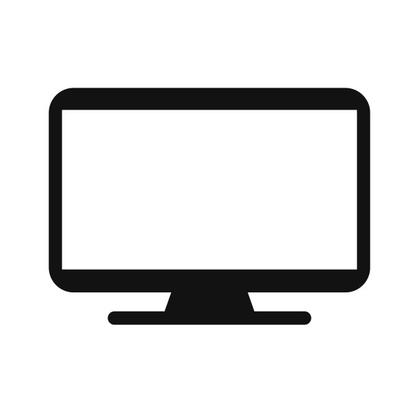 电视图标黑色隔离在白色背景图片下载