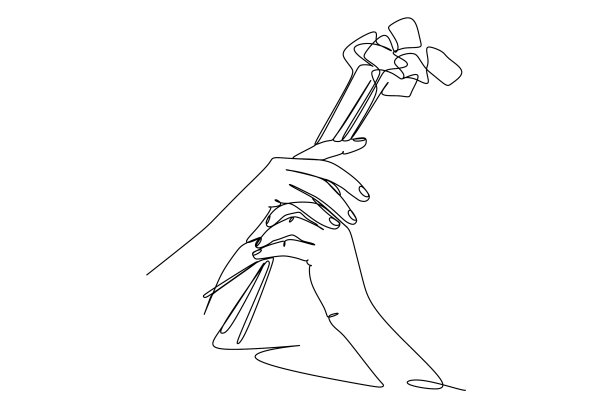 单连续线捧花分离图片下载