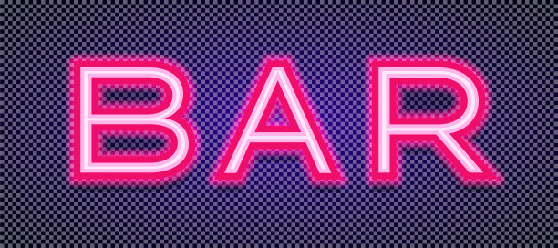 酒吧霓虹夜矢量标志图片下载