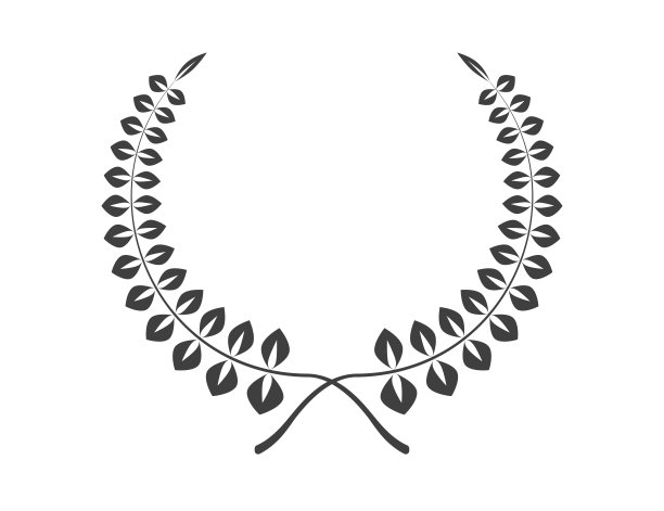 月桂花环矢量黑色图片下载