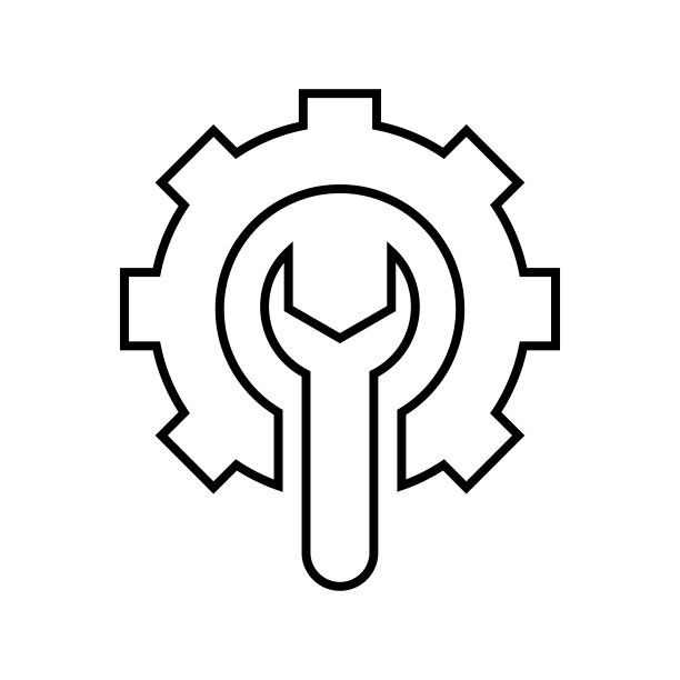 工具，齿轮，业务轮廓图标。艺术线条矢量。图片下载