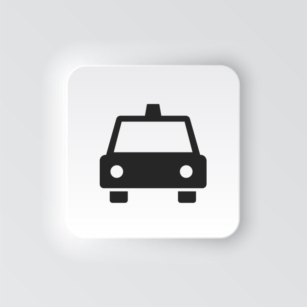 矩形按钮图标出租车。按钮横幅矩形徽章界面，用于应用程序的图形样式说明图片下载