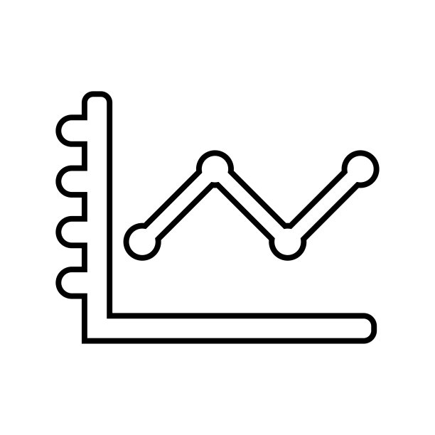 图表、股票、报告概要图标。艺术线条矢量。图片下载